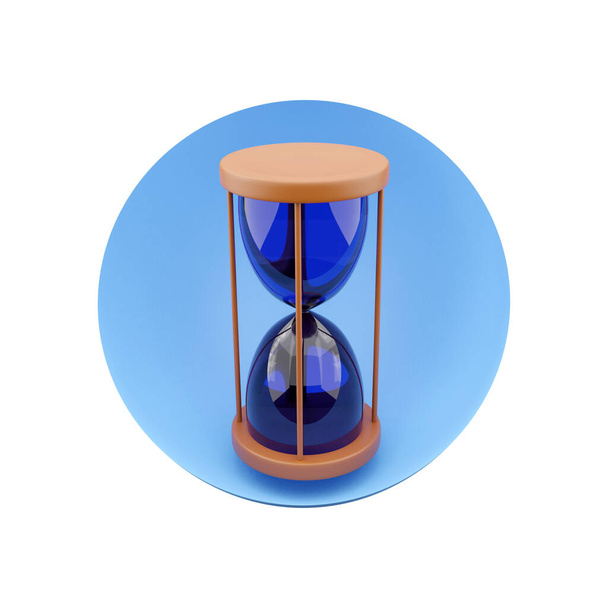 3d render hourglass isolated on white background.minimal design-sand. 3D render hourglass icon. - Foto, Imagem