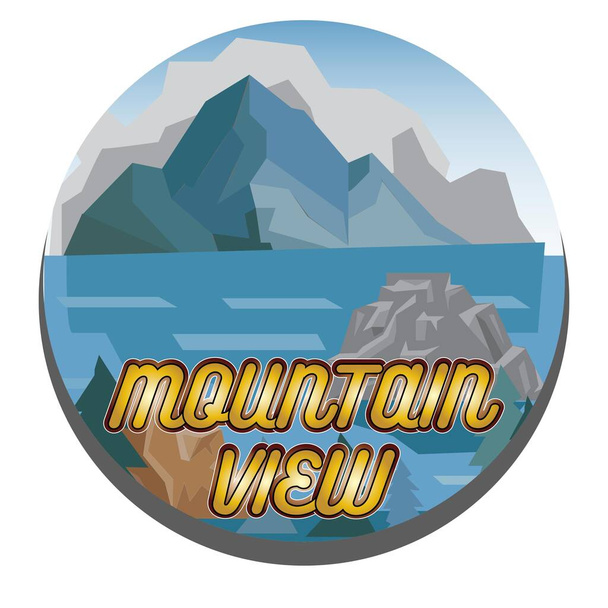 Mountain View Resort i znak podróży i odznaka - Wektor, obraz