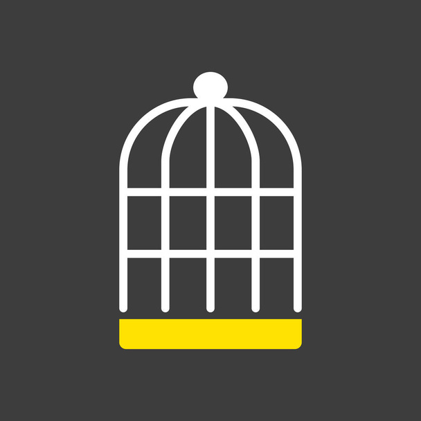 Empty bird cage vector glyph icon. Pet animal sign. Graph symbol for pet and veterinary web site and apps design, logo, app, UI - Vector, Image