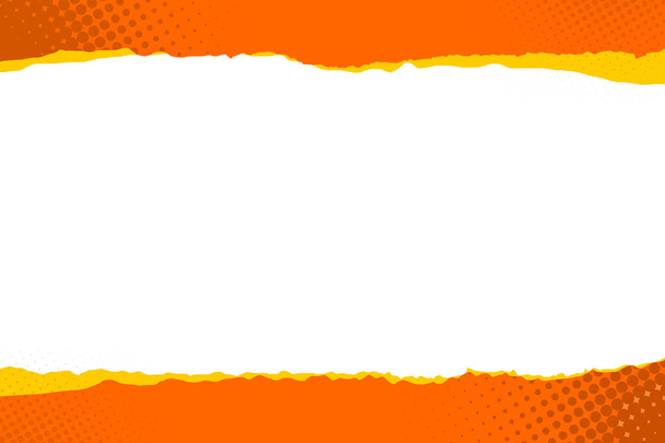 roztržený papír oranžová žlutá s polotónem vzor šablony pozadí - Fotografie, Obrázek