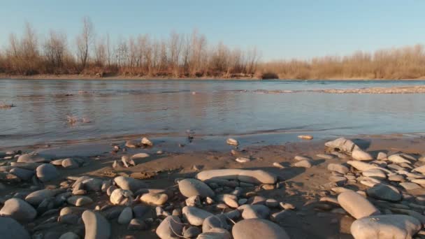 Stones On The River Bank Time Lapse - Materiaali, video