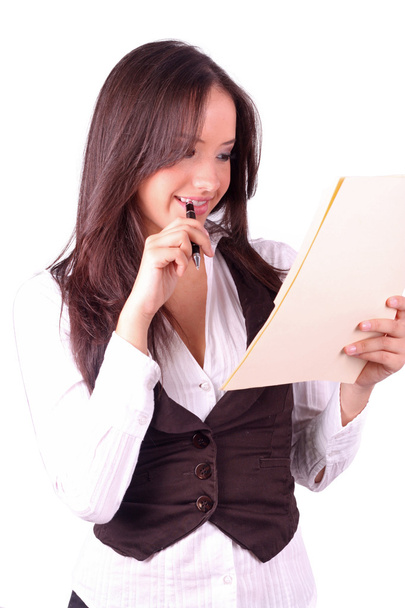 Woman holding file folder - Photo, image
