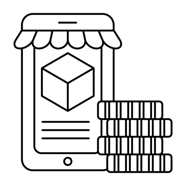 Perfect design icon of mobile shop - Vector, afbeelding