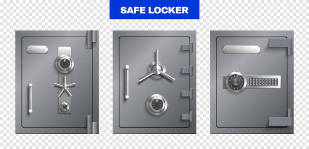 Safe Lockers Set - Vektori, kuva