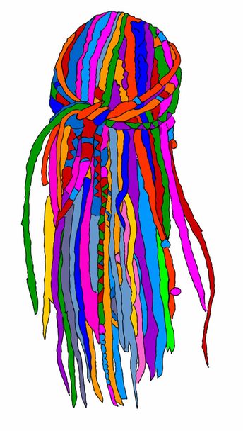 Dreadlocks on a white background - Vector, Image