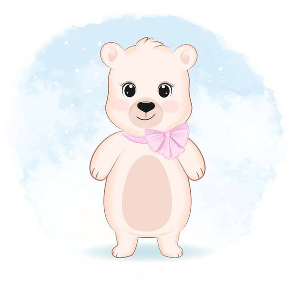 Cute little Bear animal cartoon illustration - Vecteur, image