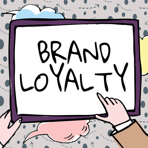 Εννοιολογική επίδειξη Brand Loyalty. Word for Repeat Purchase Ambassador Patronage Αγαπημένο έμπιστο χέρι Holding Paper Εμφάνιση νέων ιδεών που περιβάλλεται με αστέρια. - Φωτογραφία, εικόνα
