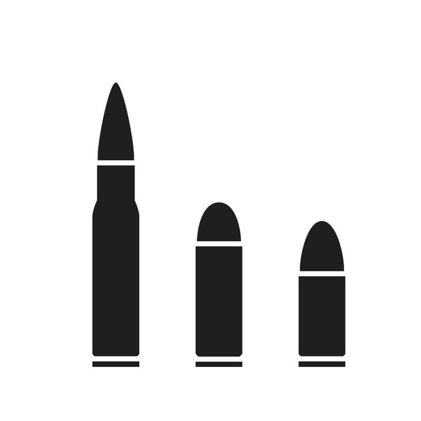 rifle y pistola de bala. arma y munición icono. imagen vectorial aislada para conceptos militares, infografías y diseño web - Vector, imagen