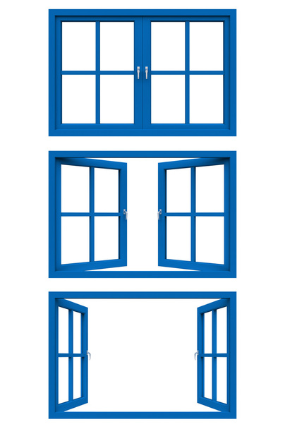 marco de ventana azul
 - Foto, Imagen