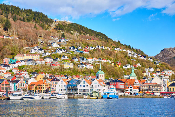 Historical buildings in Bryggen, Bergen, Norway - Фото, изображение