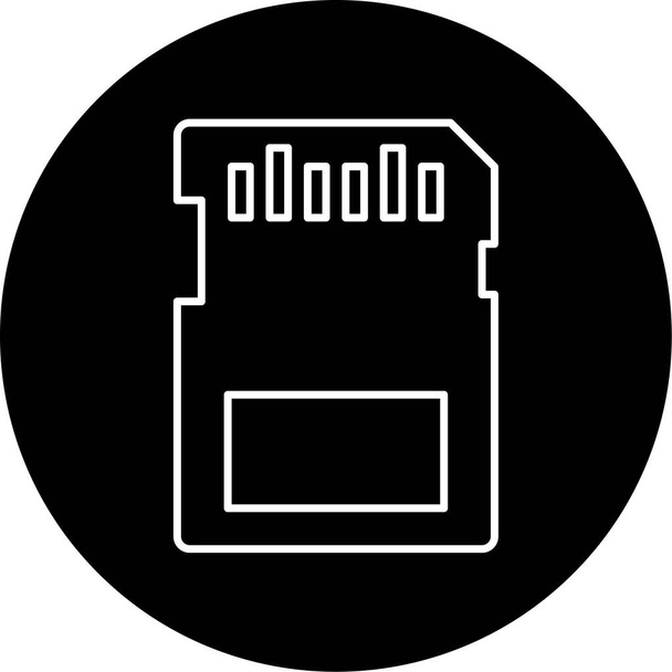 Micro SD Card Vector Glyph Icon Design - Vector, Image