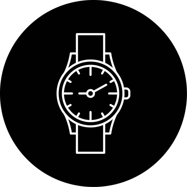 Reloj de muñeca vectorial Glifo Icono Diseño - Vector, imagen