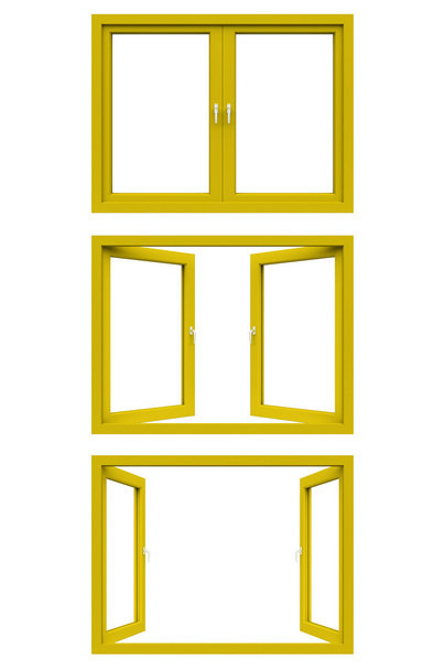 gelber Fensterrahmen - Foto, Bild