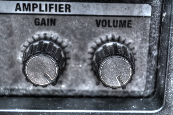close up of guitar amplifier knobs in hdr - Photo, Image