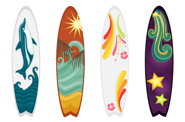 Surfboards conjunto de cuatro
 - Vector, Imagen