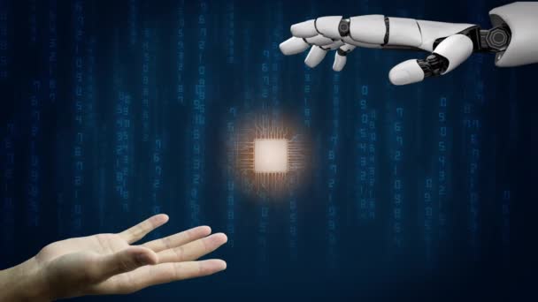 Futuristic robot artificial intelligence revolutionary AI technology concept - Footage, Video