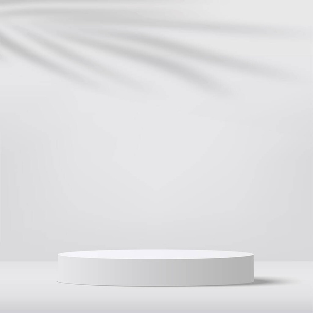 Scène minimale abstraite aux formes géométriques. podium blanc en fond blanc pour la présentation des produits. Vecteur - Vecteur, image