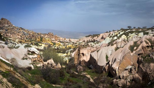 Cappadocia is one of the most famous touristic regions of Turkey. The Rock Sites of Cappadocia are UNESCO World Heritage sites. Location; Pigeon Valley. (Gvercinlik vadisi). - Фото, изображение