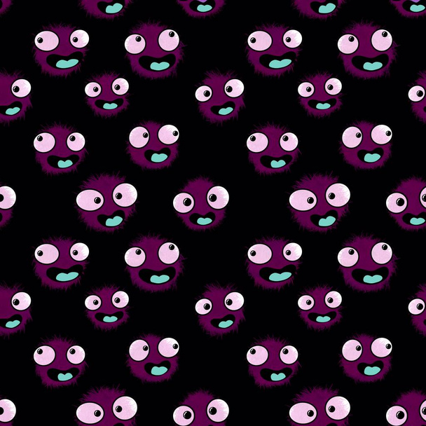 Kids seamless aliens monsters pattern for textiles and packaging and gifts and cards and linens and wrapping paper - Foto, afbeelding