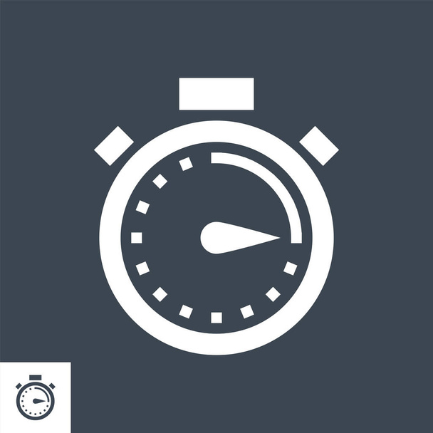 Stopwatch Related Vector Glyph Icon. Isolated on Black Background. Vector Illustration. - ベクター画像