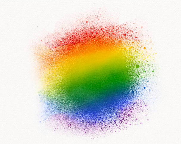 LGBT  Pride month watercolor texture concept.Rainbow  brush paint spray  background - Foto, immagini
