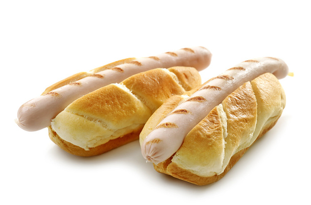dois pães com salsichas grelhadas
 - Foto, Imagem