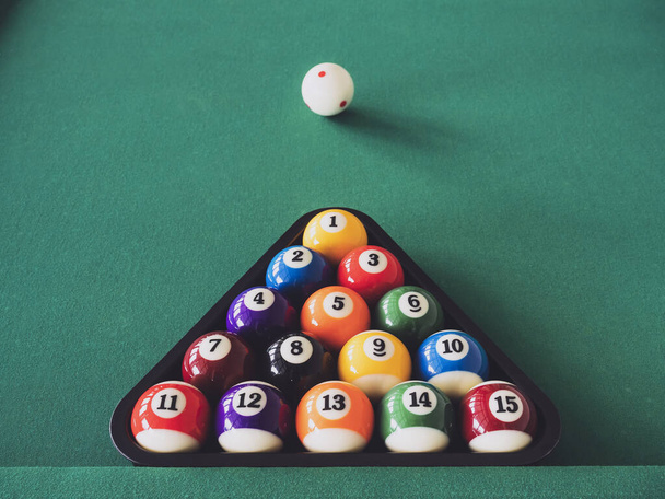 Billardtisch Billard Snookerball Spielzimmer Unterhaltung - Foto, Bild