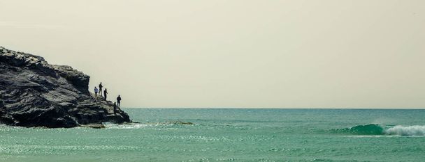Природный парк Калбланк в Картахене, Мурсия. Девственные пляжи, прибрежный ландшафт. - Фото, изображение