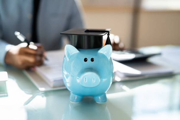 Student Loan. Accounting Teaching Advisor And Graduate Cap - Foto, Imagen