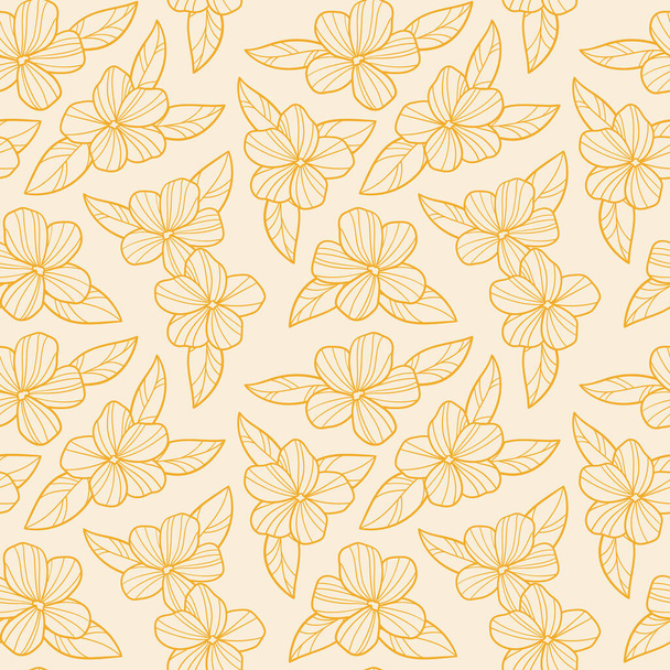 Oranje bloemen vector patroon, naadloze herhaling achtergrond - Vector, afbeelding