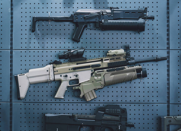 Collection of rifles and carbines on the wall - Photo, Image