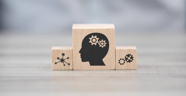 Wooden blocks with symbol of skills concept - Photo, Image