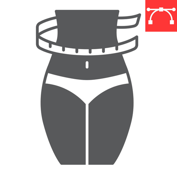 Weight lose glyph icon - Vector, Image