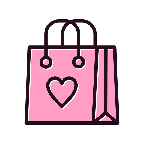 shopping bag with heart vector illustration design - Vector, imagen