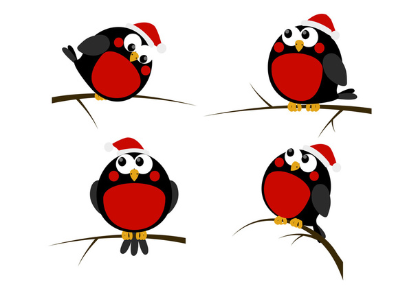 Kerstmis vogels - Vector, afbeelding