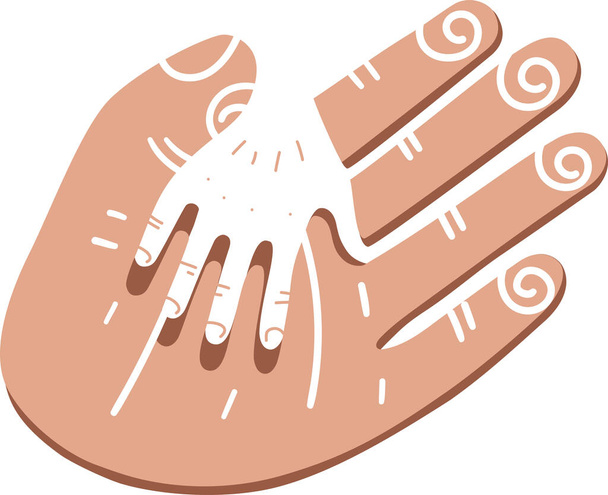 illustratie van volwassen en kind handen, kinderen bescherming dag concept - Vector, afbeelding