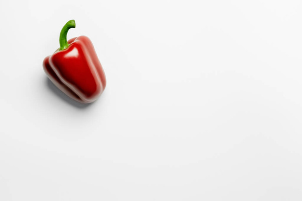 Top view of red bell pepper on white background  - Photo, Image