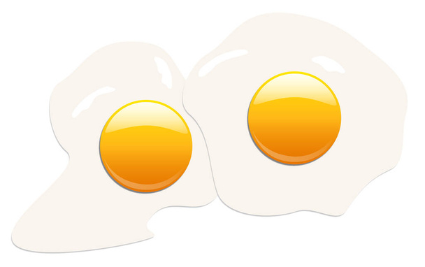 Abstraktní perfektní smažená vejce, izolovaná na bílém pozadí. Vektorový vzorec - Vektor, obrázek