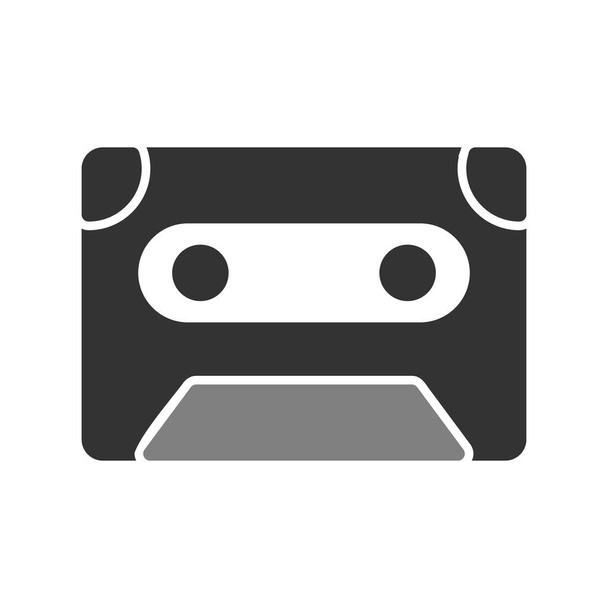 audiocassette icon, vector illustration of mixtape  - Вектор,изображение