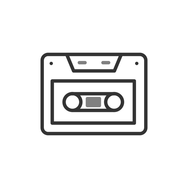 audiocassette icon, vector illustration of mixtape  - Vector, imagen