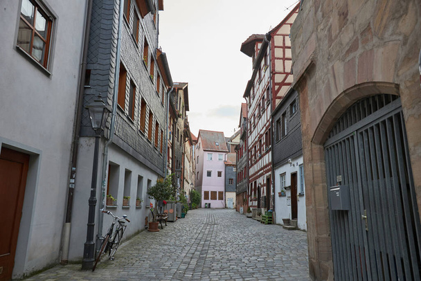 Old street in Furth, Germany. Architecture and landmark of Germany with fac?werk houses - Foto, immagini