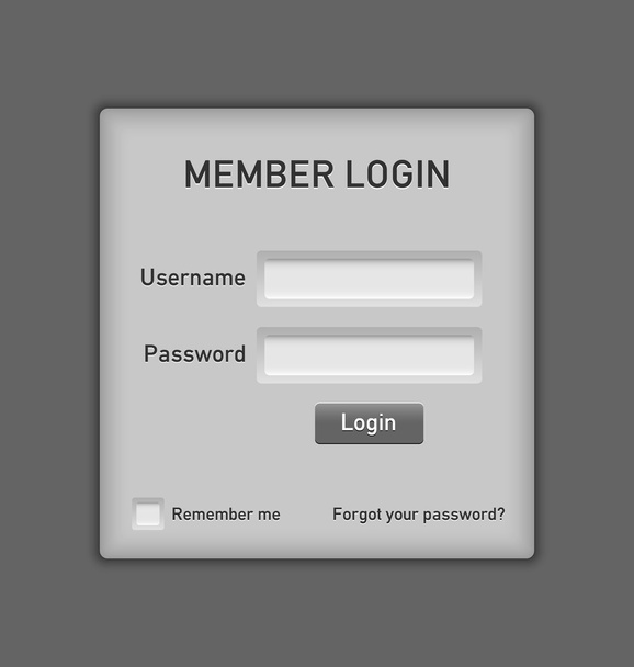 Member login website element - Vector, afbeelding
