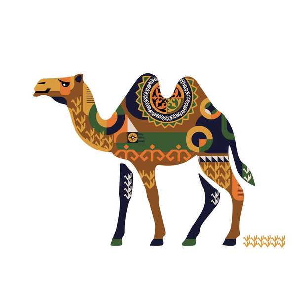 Camel decorative stylization sign silhouette clipart. Vector illustration - Vektori, kuva