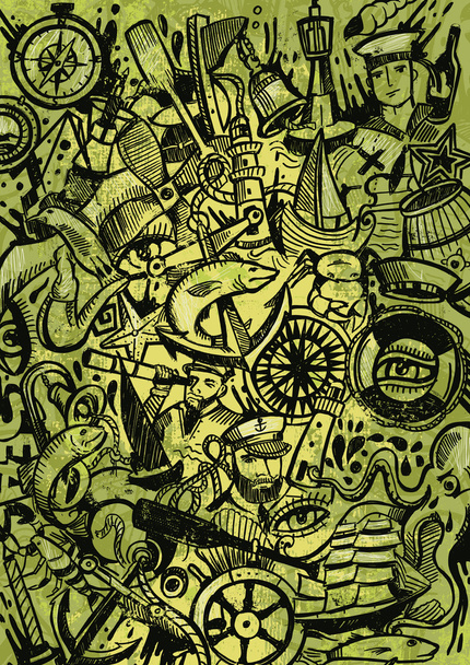 doodle do mar
 - Vetor, Imagem