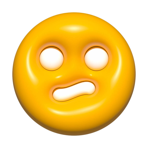 emoji face 3d icon yellow, emoji circle face - Fotografie, Obrázek
