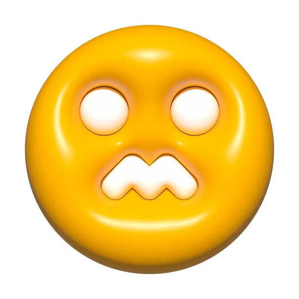 emoji face 3d icon yellow, emoji circle face - Zdjęcie, obraz