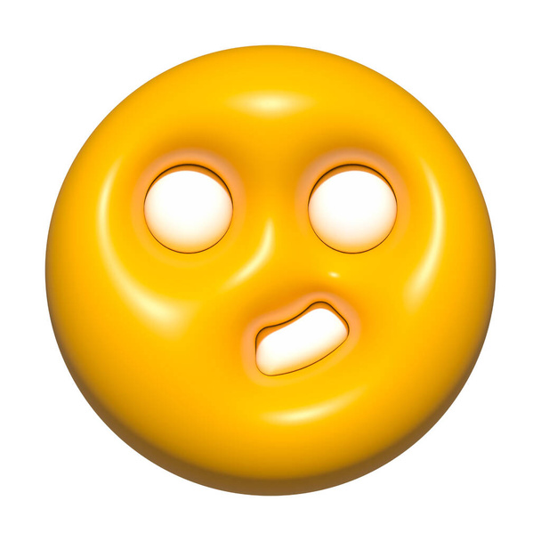 emoji face 3d icon yellow, emoji circle face - Foto, Imagem