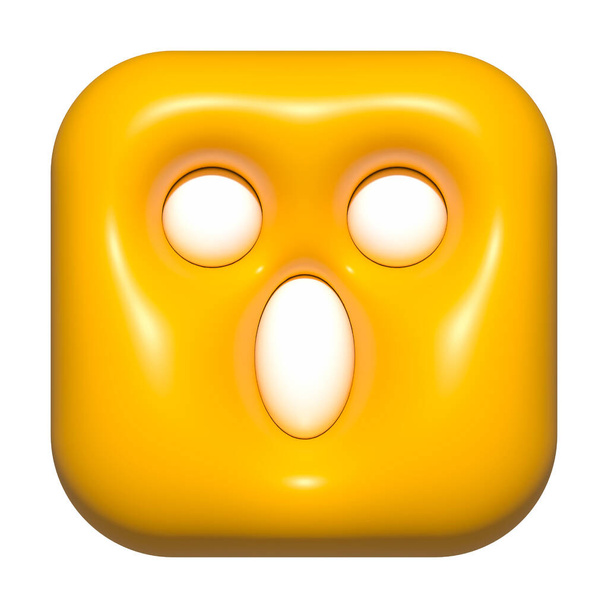 emotikony twarz 3d ikona żółty, emotikony kwadratowe twarz - Zdjęcie, obraz