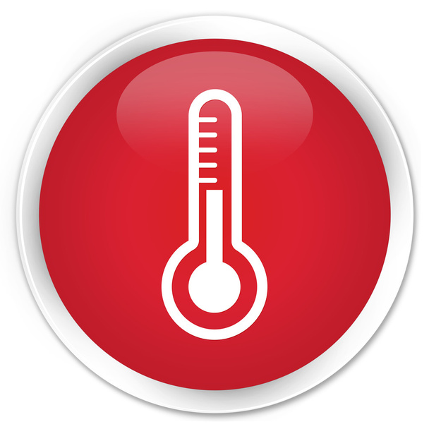 Thermometer icon red button - 写真・画像