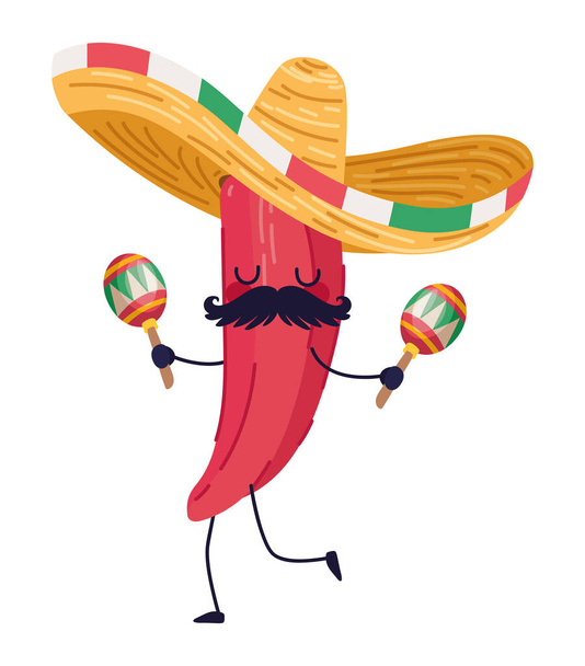 mexican red chilli pepper - Вектор, зображення